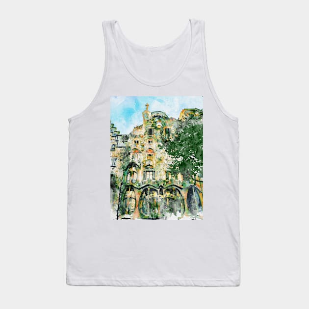 Casa Batllo Barcelona Tank Top by Marian Voicu